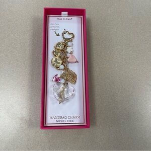 True to Form Heart Motif Bag Charm Keychain - New!